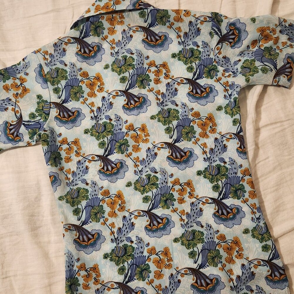 Studio One by Campus, Vtg 70s Psychedelic Paisely Disco Party Shirt - Size Small - Picture 7 of 7